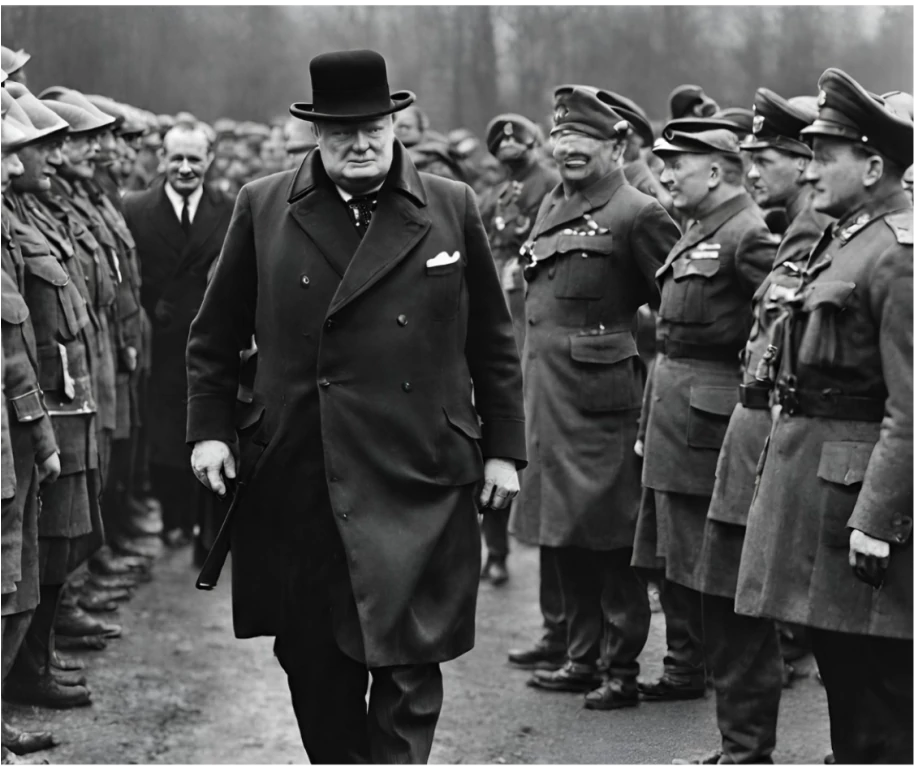  Churchill foi sua liderança inabalável durante a Segunda Guerra Mundial